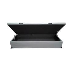 Cama Box Baú Solteiro Sintético Cinza Com Pistão A Gás - Suíte Imperial