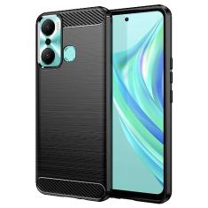 Capa de celular para Infinix Hot 20 Play, fibra de carbono refinada, anti-queda, anti-impressões digitais, proteção total