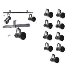 Kit 9 Spot Trilho Perfilado Eletro calha Par20 Bulbo OL7 - Hiperlight