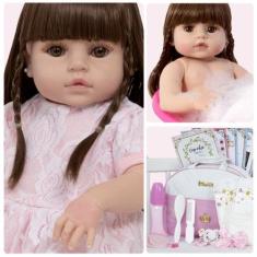 Boneca Reborn Menina Recem Nascida Corpo Vinil Pode Molhar - Cegonha R