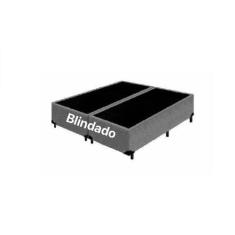 Base Box Casal Bipartido Blindado Suede Cinza - Imperium do Sono