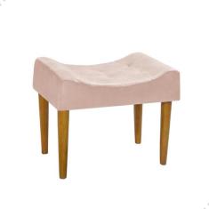 Puff Banqueta Pés Palito Retro Retangular Penteadeira - DECORATIVO SAL
