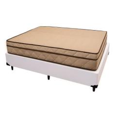 Cama Box Viúva 128 Tecido Sintético Branco Com Colchão Polônia Bello B