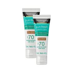 Kit 2 Protetor Solar Neutrogena Sun Fresh Oily Skin Pele Negra Fps 70