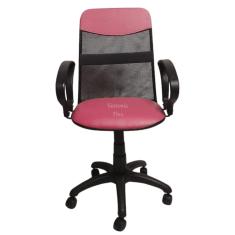 Cadeira  diretor tela giratória com faixa - mecanismo relax -  braço fixo corano pink