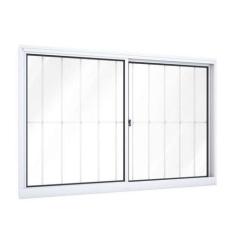 Janela de Alumínio de Correr 100 x 150 x 8,5 cm 2 Folhas com Grade Rio