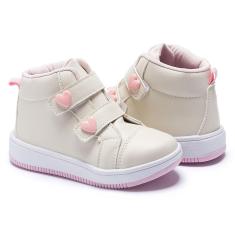 Tênis Cano Alto Infantil Menina Calce Fácil Coração Pequito-Feminino