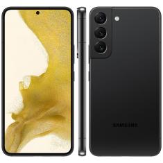 Smartphone Samsung Galaxy S22+ 5G Preto 128GB, 8GB RAM, Tela Infinita de 6.6”, Câmera Traseira Tripla, Android 12 e Processador Snapdragon 8 Gen 1