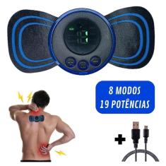 Mini Massageador Portátil Ems Recarregável Choque Relaxante