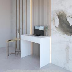 Mesa Escrivaninha Office Compacta Com 1 Gaveta - Branco
