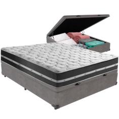 Cama Box Baú e Colchão Classic Preto Molas ensacadas Casal Anjos,  Cin