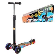 Patinete Flash Radical Infantil 3 Rodas Led Brilhante DmToys