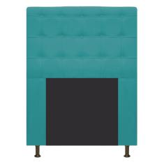 Cabeceira Estofada Dama 90 Cm Solteiro Suede Azul Turquesa