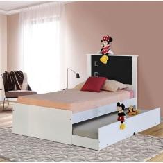 Cama Bibox Solteiro Barcelona Branco E Preto - Tebarrot