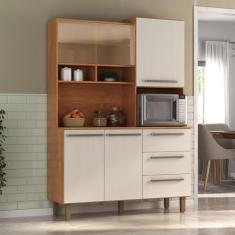 Armário de Cozinha 5 Portas 3 Gavetas Absoluto Cinamomo/Areia