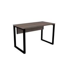 Mesa De Escritório Pé Tubular Pe25 Em Mdp 120 X 60 Cm Walnut E Base Preta