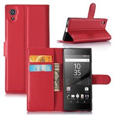 Capa para SONY Xperia Z6/XA1, capa carteira flip de couro PU premium com compartimento para cartão, suporte e fecho magnético [capa interior à prova de choque de TPU] Compatível com SONY Xperia Z6/XA1