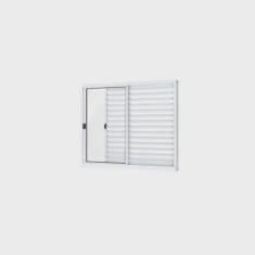 Janela Veneziana de Correr Alumínio 3 Folhas Riobras 100cmx100cm Branco