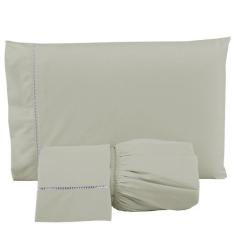 Jogo de Lençol Queen 3 Peças Percal 400 Fios Ponto Palito - Linda Casa