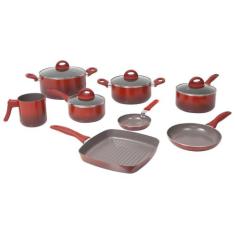 Jogo De Panelas 8 Peças - Ceramic Life Smart Plus Brinox, Vermelho, 8