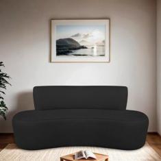 Sofá Curvo Orgânico 140cm 2 Lugares Linho Antonela - Maranata Estofado