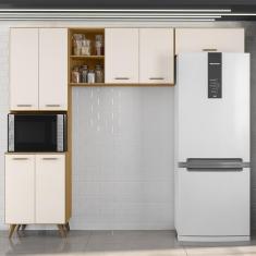 Armario De Cozinha Olinda Com 7 Portas Freijo Uv/off Acetinado Freijo