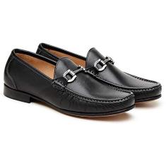 Sapato Social Couro Jacometti Masculino Solado Couro Estilo Preto 38