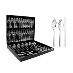 Faqueiro Oslo 76 Peças Inox Estojo De Madeira