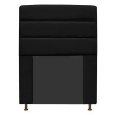 Cabeceira Estofada Turim 90cm Solteiro Suede Preto Adj Decor