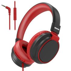 MIDOLA Fone de ouvido infantil Volume Limited 85/110dB Over-Ear/On-Ear com proteção contra ruído sonoro dobrável com cabo auxiliar embutido de 3,5 mm com microfone para crianças, escola, celular,