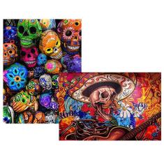 Kit 2 Quebra-cabeças Atividades para Mente Cultura Mexicana 60 peças