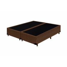 Cama Box Queen Bipartido AColchoes Suede Marrom 40x158x198