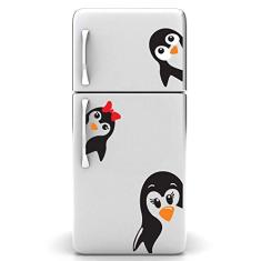 Adesivo de Geladeira Família Pinguim