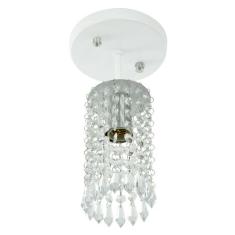 Lustre Clearcrillic Cristal Acrílico Redondo Branco - MARRYLUZ
