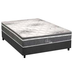 Conjunto Box Casal: Colchão Molas Polar Superlastic Safira + Base crc Suede Gray (138x188)