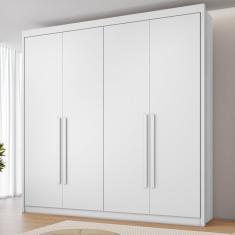 Guarda Roupa Casal 4 Portas 4 Gavetas Bergamo Branco
