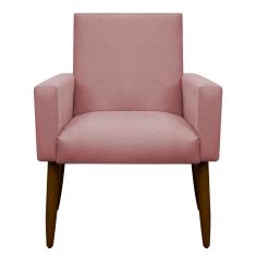 Poltrona Decorativa Nina Cadeira Escritório Recepção rosa