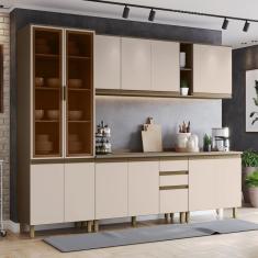 Cozinha Completa 6 Peças 100% Mdf Com Cristaleira Connect Duna-cristal