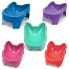 Comedouro P/ Gatos 100ml Pote Elevado P/ Ração Sao Benedito - são bene