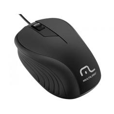 Mouse Emborrachado Preto com Fio Usb Multi (Multilaser) - MO222, Preto