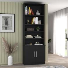 Estante de Livros MDF 78,5cmx223cm 2 Portas 5 Prateleiras - Foscarini