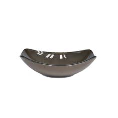 Cuba De Vidro Oval Chanfrada 46Cm Marrom