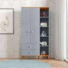 Guarda-Roupa Infantil Bartira Ternura com 5 Nichos, 2 Portas, 2 Gavetas - 106,8 cm de largura