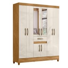 Guarda Roupa Casal Portugal 8 Portas e 1 Gaveta com Espelho - Moval
