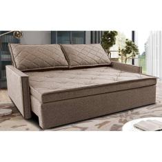 Sofá Sem Caixa Retrátil E Reclinável 1,65m Cama Inbox Loft Linho Bege Escuro