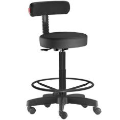 Cadeira Mocho Alto Preto Slim - Cadeira Brasil, Preto, Giratória