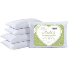 Travesseiro Suporte Médio Percal 180 fios 50x70cm Altenburg, Branco, Ú