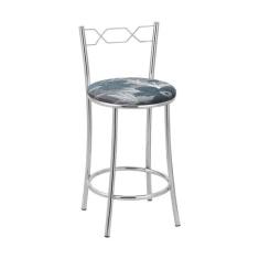 Kit 2 Banquetas Cromadas BC51C de Metal e Assento Espuma D15 Treparoni