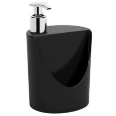 Dispenser Para Detergente Preto Suporte Organizador Pia Esponja Bucha 