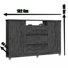 Cômoda 3 Gavetas 2 Portas Vênus Móveis Primus Mel/pérola